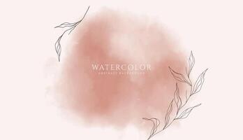 Abstract horizontal watercolor background. Neutral light brown colored empty space background illustration vector