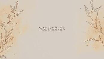 Abstract horizontal watercolor background. Neutral light brown colored empty space background illustration vector