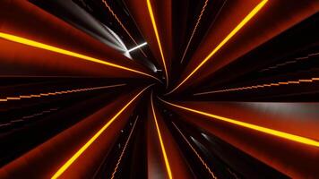 Orange and White Neon Glowing Spiral Hex Tunnel Background VJ Loop video