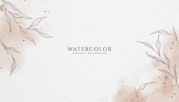 Abstract horizontal watercolor background. Neutral light brown colored empty space background illustration vector