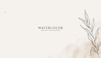 Abstract horizontal watercolor background. Neutral light brown beige colored empty space background illustration vector