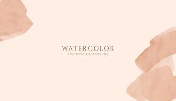 Abstract horizontal watercolor background. Neutral light brown colored empty space background illustration vector