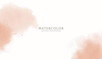 Abstract horizontal watercolor background. Neutral light brown colored empty space background illustration vector