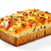 photo of a italian focaccia isolated on white background