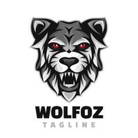 wolf head character esport logo vector