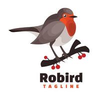 pájaro personaje mascota logo vector