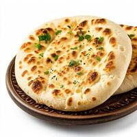 AI generated photo of arab pita bread isolated on white background