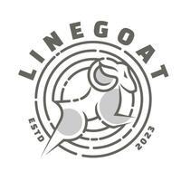 goat line art character logo mascot vector