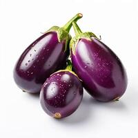 AI generated Eggplant or aubergine isolated on a white background photo