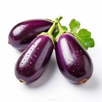 AI generated Eggplant or aubergine isolated on a white background photo