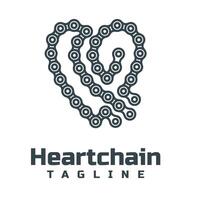 heart chain mascot logo vector