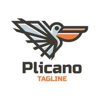 pájaro logo personaje vector