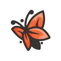 mariposa hoja vistoso colección logo vector