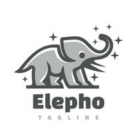 elefante personaje logo vector