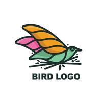 bird flying pose colorful logo collection vector