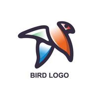 Bird abstract Character logo vector