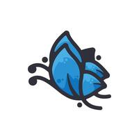 Butterfly leaf colorful collection logo vector