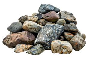 AI generated Pile of Assorted Rocks and Boulders png
