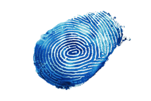 AI generated Blue Glitter Fingerprint png