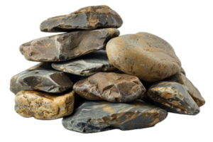 AI generated Pile of Assorted Rocks and Boulders png