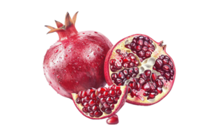 ai generato maturo Melograno frutta e metà con semi png