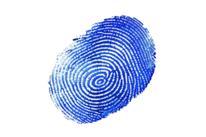 AI generated Blue Glitter Fingerprint png