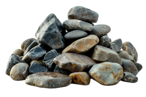 AI generated Pile of Assorted Rocks and Boulders png