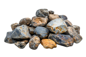 AI generated Pile of Assorted Rocks and Boulders png