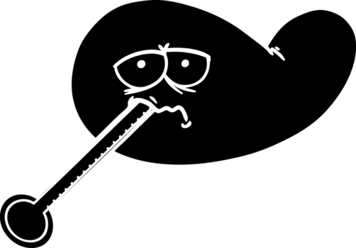 Karikatur krank Galle Blase solide schwarz Symbol png