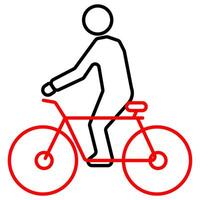 hombre en bicicleta icono vector ilustración símbolo