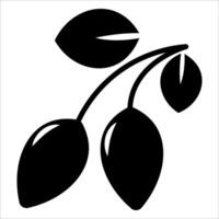 olive, branch icon vector illustration symbol