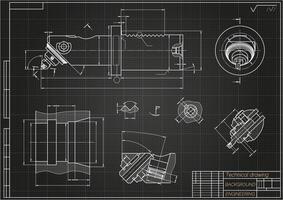 mecánico Ingenieria dibujos en negro antecedentes. broche. técnico diseño. cubrir. Plano. vector ilustración.