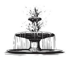 Fountain. Doodle style vector