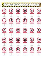 road or traffic signs collection vector