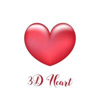 3d heart vector gradient red love bright happiness vector