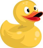 Rubber duck ducky bath toy flat vector color icon for apps and websites