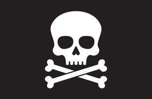 Pirate flag with skull and cross bones - Jolly Roger. Vector illustration.