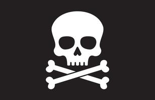 Pirate flag with skull and cross bones - Jolly Roger. Vector illustration.