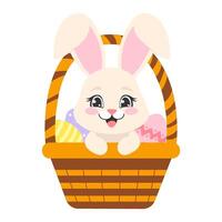 Easter bunny with basket vector
