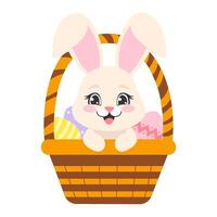 Easter bunny with basket vector