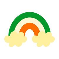 St. Patrick's day. Rainbow With Ireland flag. Vector illustration.