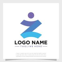 sencillo personas logotipo con letra z monograma vector concepto