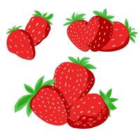 Strawberry Illustration Cartoon Vector Set