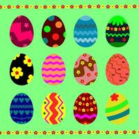 Collection of Colorful Easter Eggs Design for Greeting Card vector