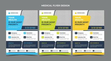 Medical and Healthcare Flyer Design Template vector