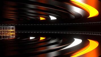 Movement Along The Orange and White Neon Ring Background VJ Loop video