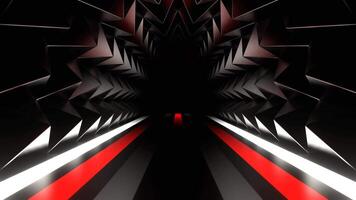 Red and White Neon Line Spike Tunnel Background VJ Loop video