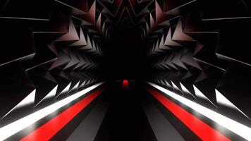 Red and White Neon Line Spike Tunnel Background VJ Loop video