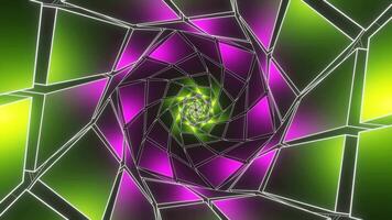 Green and Pink Hexagonal of Squares Tunnel Background VJ Loop video