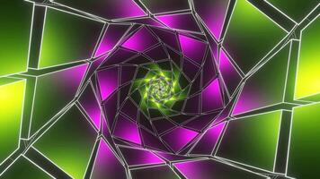 Green and Pink Hexagonal of Squares Tunnel Background VJ Loop video